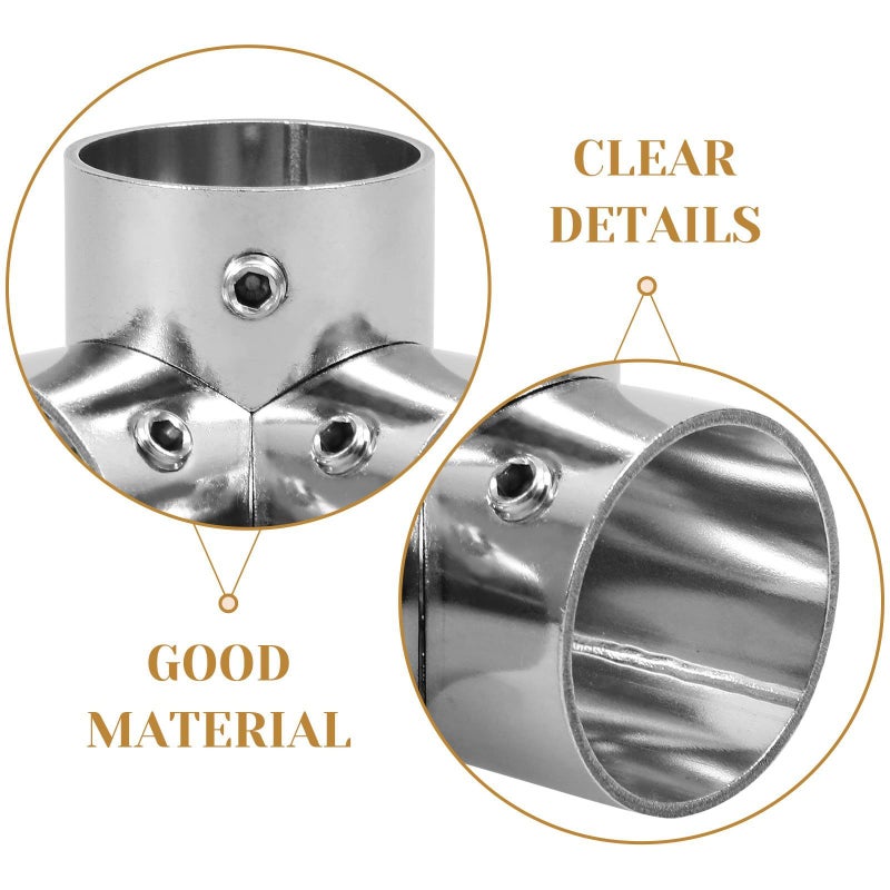 6Pcs 25mm Stainless Steel 3 Way Right Angle Pipe Connectors For Greenhouse Frame - Image 4