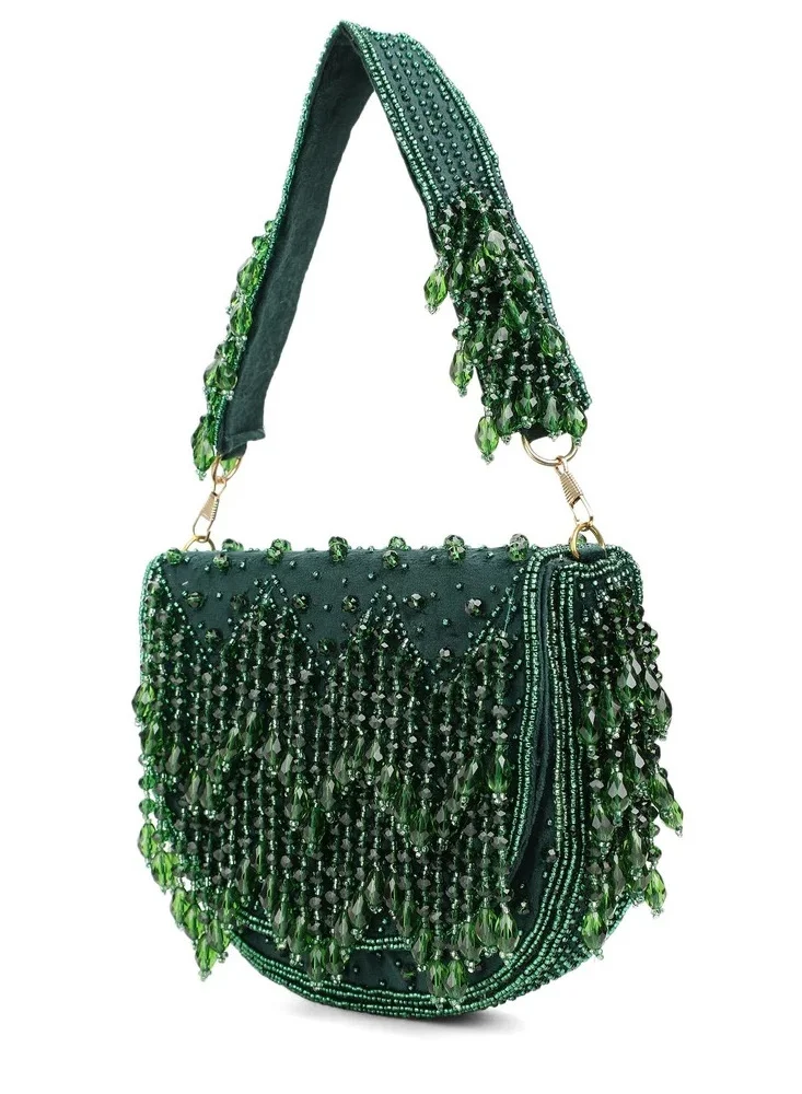 Harsha's Glam Clutches HGC EMERALD CASCADE BAG