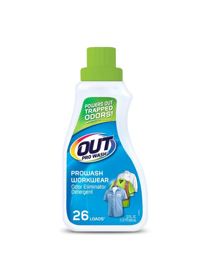 OUT ProWash Workwear Odor Eliminator and Stain Remover Laundry Detergent, Great for Work Clothes, Uniforms, Active Wear, and More, 22 Ounce Bottle - Image 1