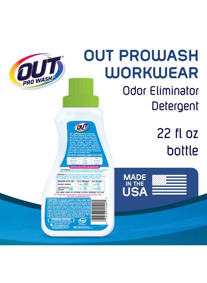 OUT ProWash Workwear Odor Eliminator and Stain Remover Laundry Detergent, Great for Work Clothes, Uniforms, Active Wear, and More, 22 Ounce Bottle - Image 2