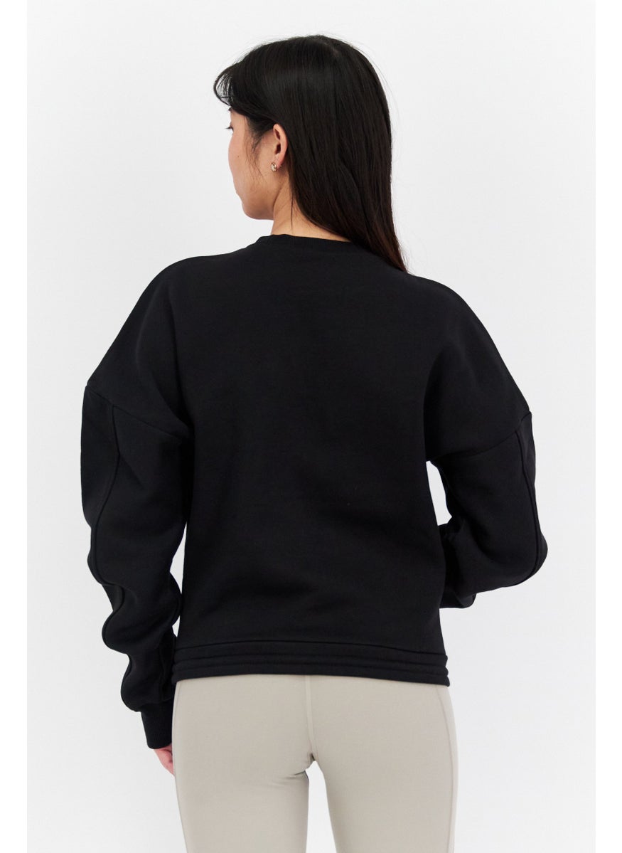 Reebok Women Sportswear Fit Long Sleeve Outdoor Sweatshirts, Black  - Image 2