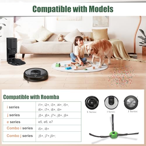 Detetap Replacement Side Brushes for iRobot Roomba i & j & e Series i1+/i2+/i3+/i4+/i5+/i6+/i7+/i8+/j6+/j7+/j8+/e5/e6 Robot Vacuum Cleaners (Pack of 3) - Image 2