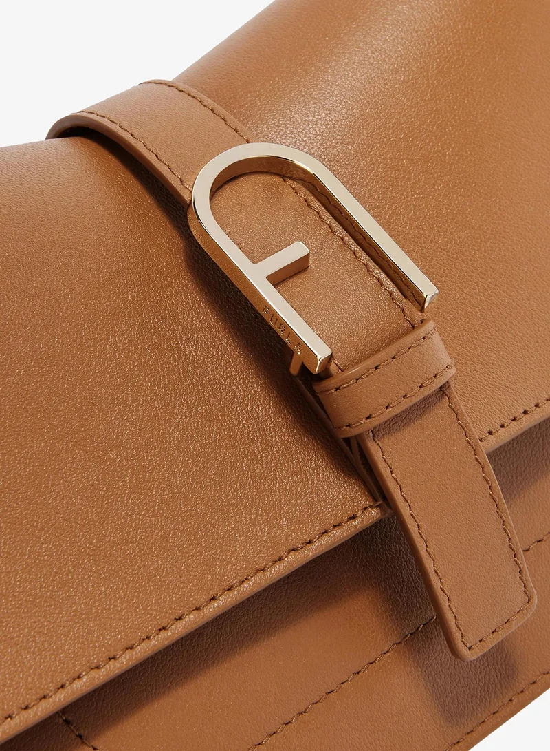 Furla Brown Flow Brown Top Handle Bag - Mini for Women | Best Price UAE