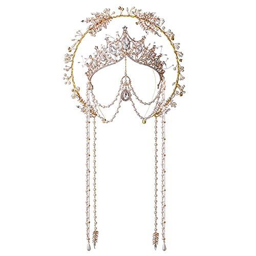 BLESSUME Halo Crown Mary Goddess Headband Women's Halloween Costume Goddess Headpiece (Style 13) - Image 1