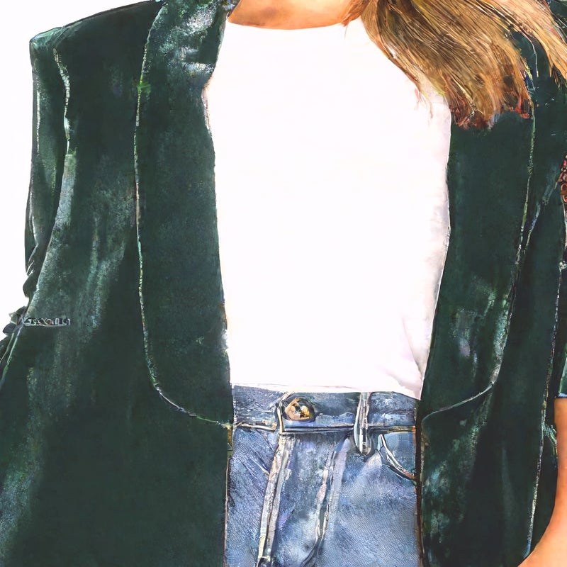 Velvet Blazer Jacket for Women Casual Open Front Long Sleeve Suit - Image 5