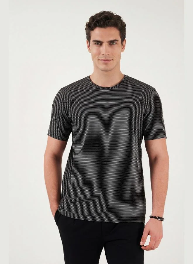 Buratti Cotton Regular Fit Striped Crew Neck T-Shirt Men's T-SHIRT 5904030
