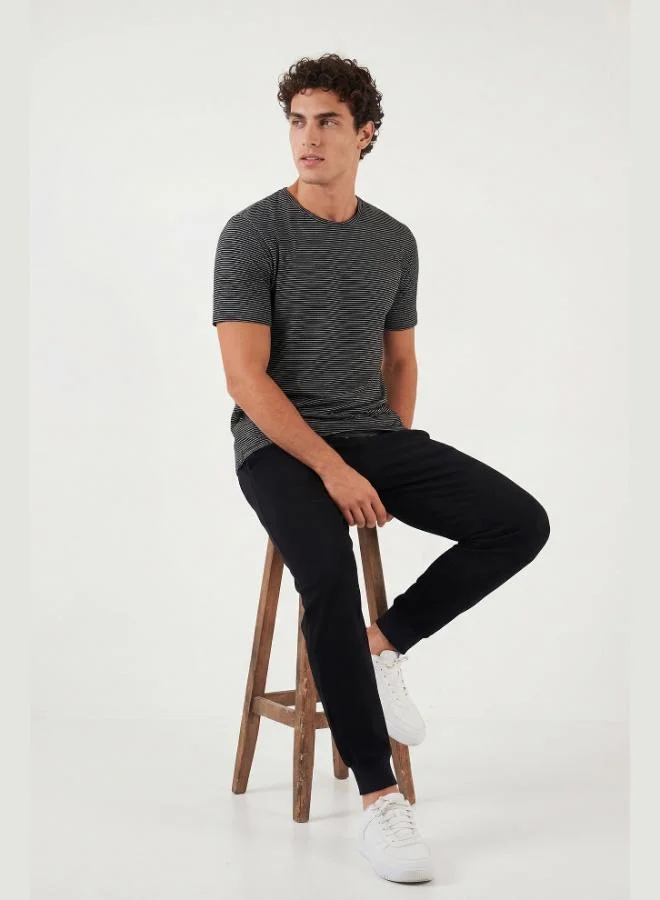 Buratti  Buratti Cotton Regular Fit Striped Crew Neck T-Shirt Men's T-SHIRT 5904030 for Men | Best Price UAE