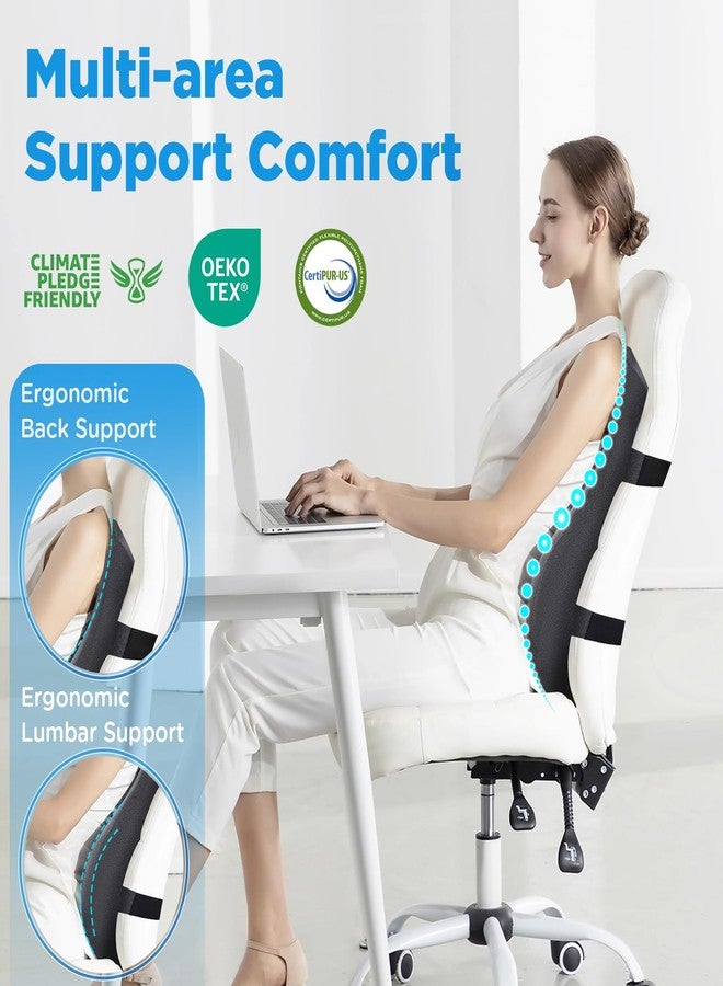Teemour High Back Support Pillow for Office Chair, Fully Support Back Cushion - Memory Foam Lumbar Support Pillow for Offfice Chair, Desk, Gaming Chair, Promotes Posture Pain Relief Adjustable Straps - Image 3