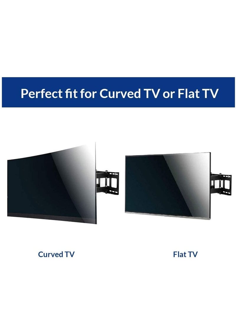 Curved Flat TV Wall Mount TV Bracket for 32-65 inch up to 132lbs VESA 600x400mm with Swivel Articulating Dual Arms, Full Motion TV Wall Mount - Image 4