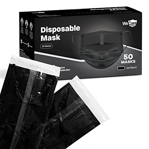 WECARE 50 Box, Individually-Wrapped Masks - Jet Black - Image 1