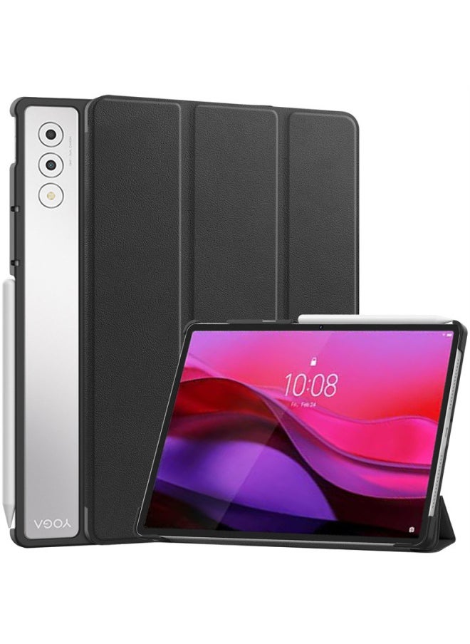 Generic Yoga Tab Plus Tri-fold Caster Protective Case For Lenovo YogaPro12.7 Tablet Protective Case-Color:Dark Green-Applicable Models:Lenovo Yoga Pro12.7 (tab Plus)  - Image 3