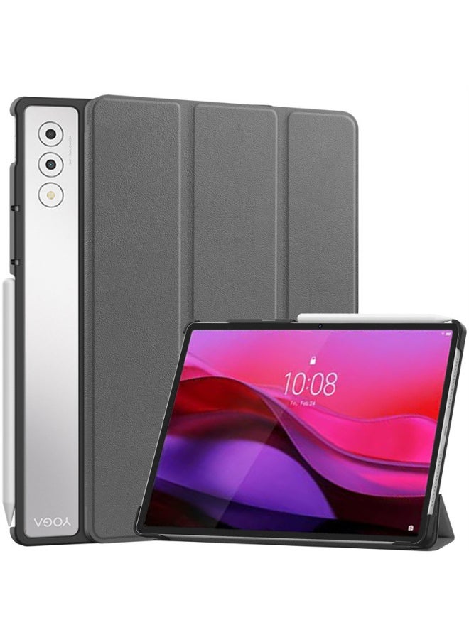 Generic Yoga Tab Plus Tri-fold Caster Protective Case For Lenovo YogaPro12.7 Tablet Protective Case-Color:Dark Green-Applicable Models:Lenovo Yoga Pro12.7 (tab Plus)  - Image 4