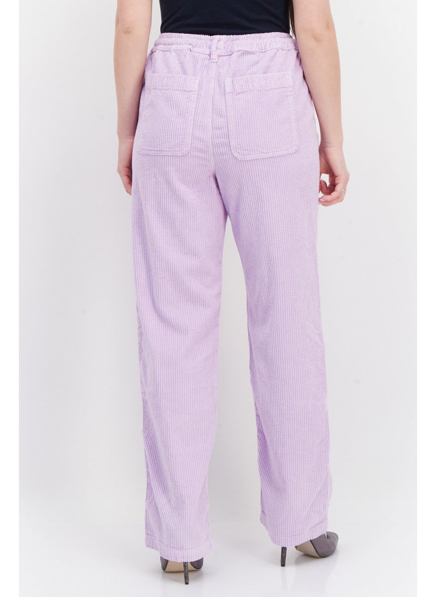 RIVER ISLAND Women Drawstring Wide Leg Pants, Light Purple  - Image 3