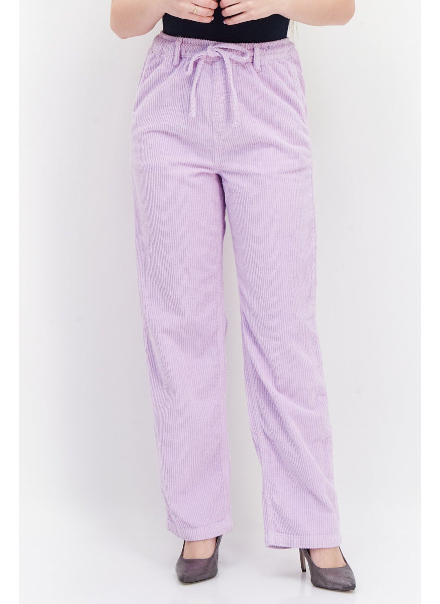 RIVER ISLAND Women Drawstring Wide Leg Pants, Light Purple  - Image 1