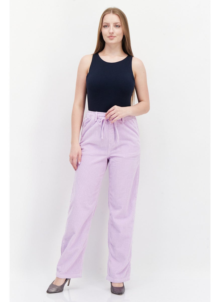 RIVER ISLAND Women Drawstring Wide Leg Pants, Light Purple  - Image 2