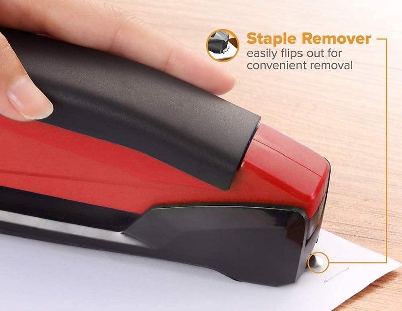 Bostitch Stapler - InPower, One Touch Heavy Duty Red Office Stapler with Built-in Staple Remover, 20 Sheet Capacity, 1260 Staples Included - Image 4