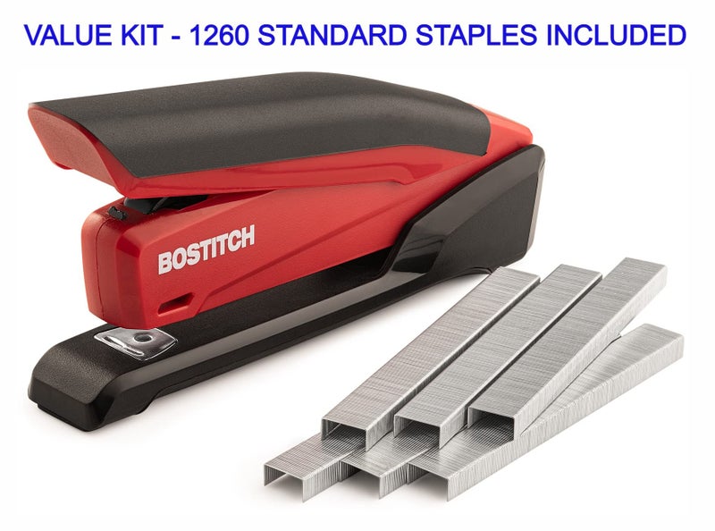 Bostitch Stapler - InPower, One Touch Heavy Duty Red Office Stapler with Built-in Staple Remover, 20 Sheet Capacity, 1260 Staples Included - Image 2