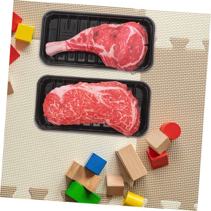 2 Sets Realistic Artificial Beef Steak Display Model Tabletop Photography Decoration Prop - Image 5