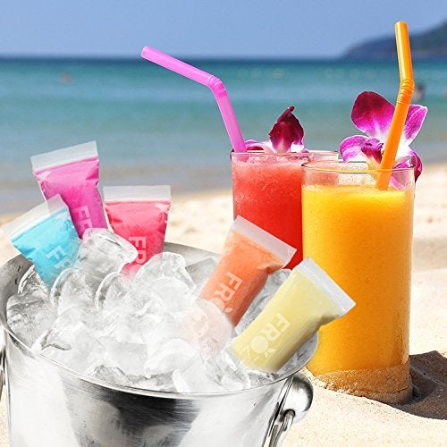 FROZIP SMALL SIZE Frozip 125 Disposable Ice Popsicle Mold Bags| BPA Free Freezer Tubes With Zip Seals | For Healthy Snacks, Yogurt Sticks, Juice & Fruit Smoothies, Ice Candy Pops| Comes With A Funnel (5x2") - Image 4