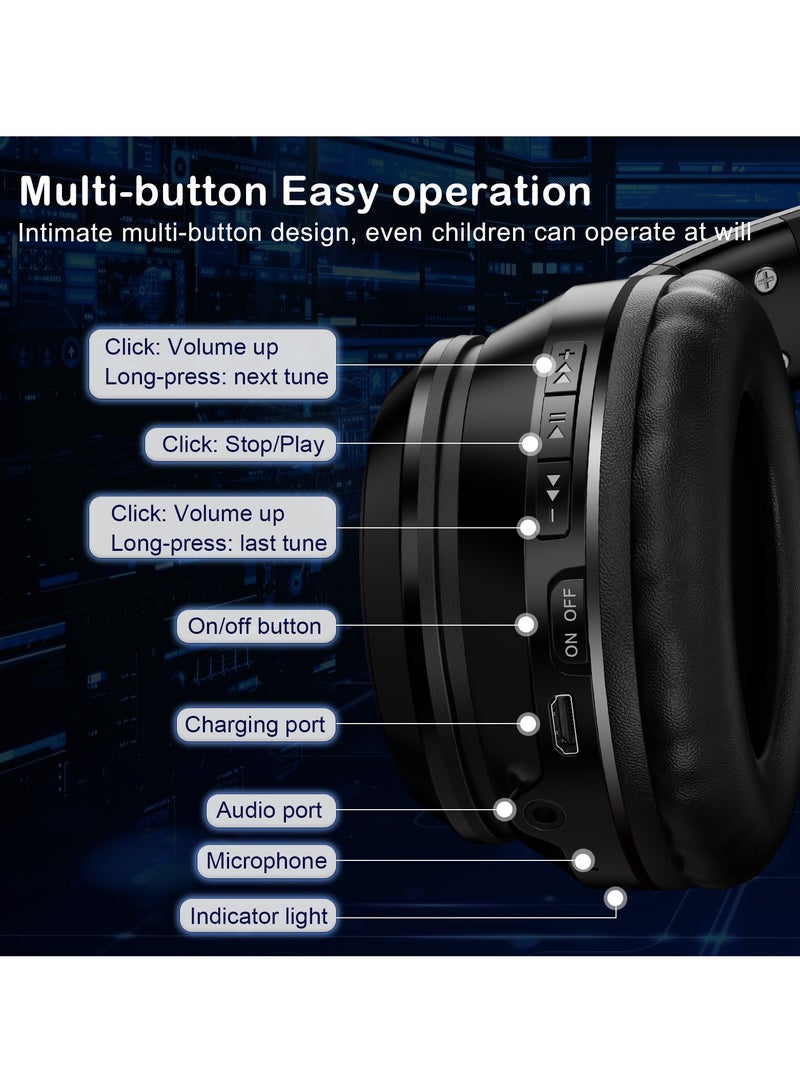 onikuma B90 Bluetooth Cat Ear Headphones For Kids Wireless & Wired Mode Foldable Headset With Mic RGB LED Light - Image 2