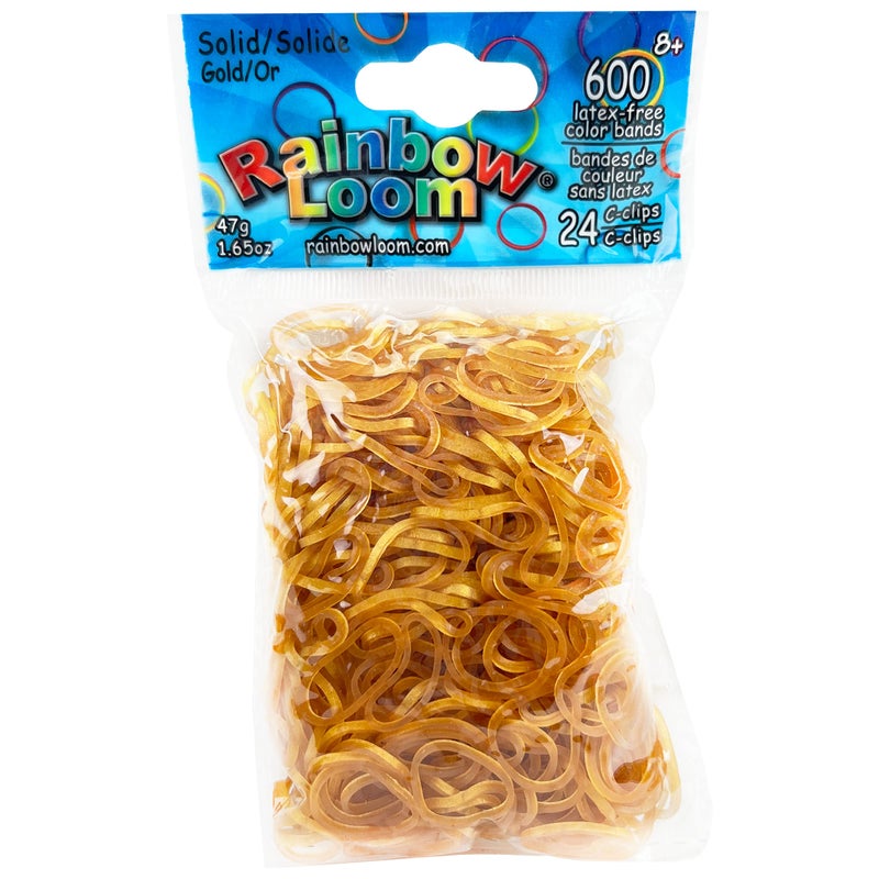 Rainbow Loom Gold Rubber Bands with 24 CClips 600 Count - Image 2