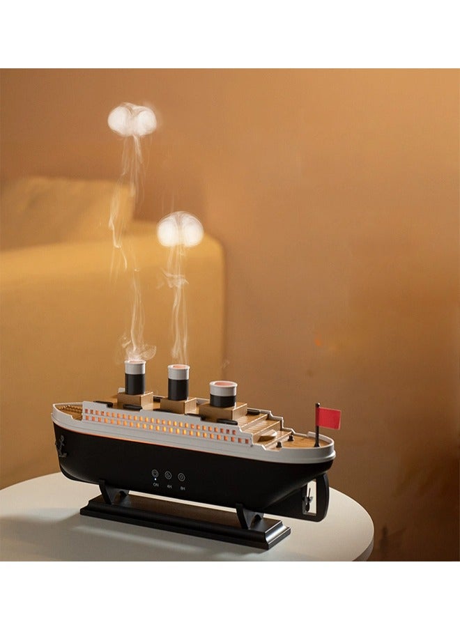 إيه تي إم مرطب هواء فاخر على شكل سفينة يعمل بالموجات فوق الصوتية وموزع للروائح - Image 1