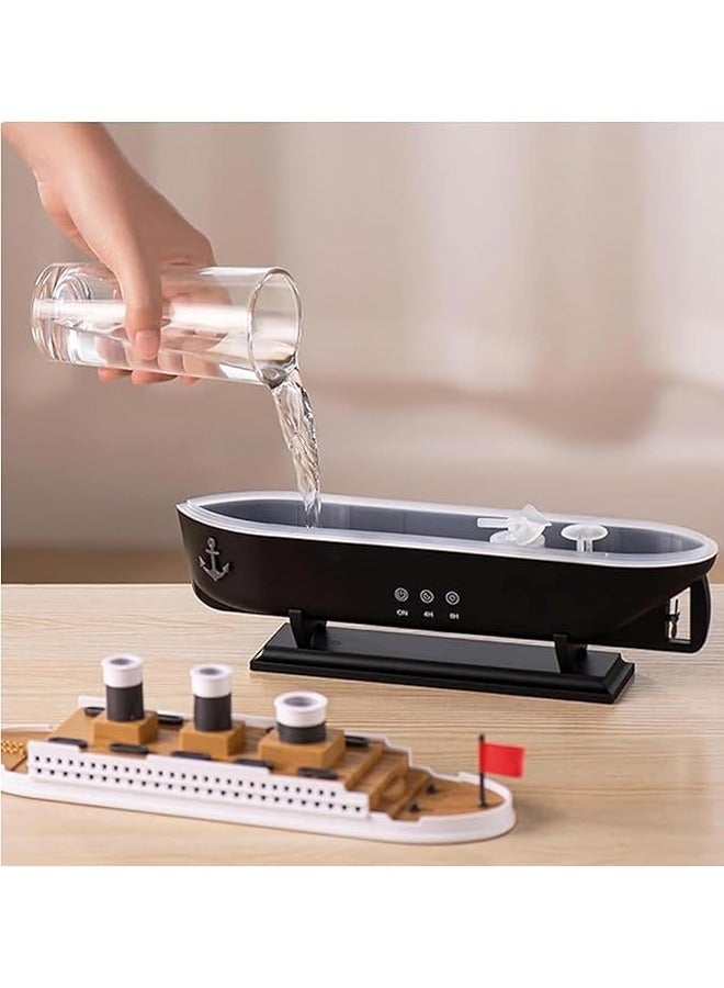 إيه تي إم مرطب هواء فاخر على شكل سفينة يعمل بالموجات فوق الصوتية وموزع للروائح - Image 3