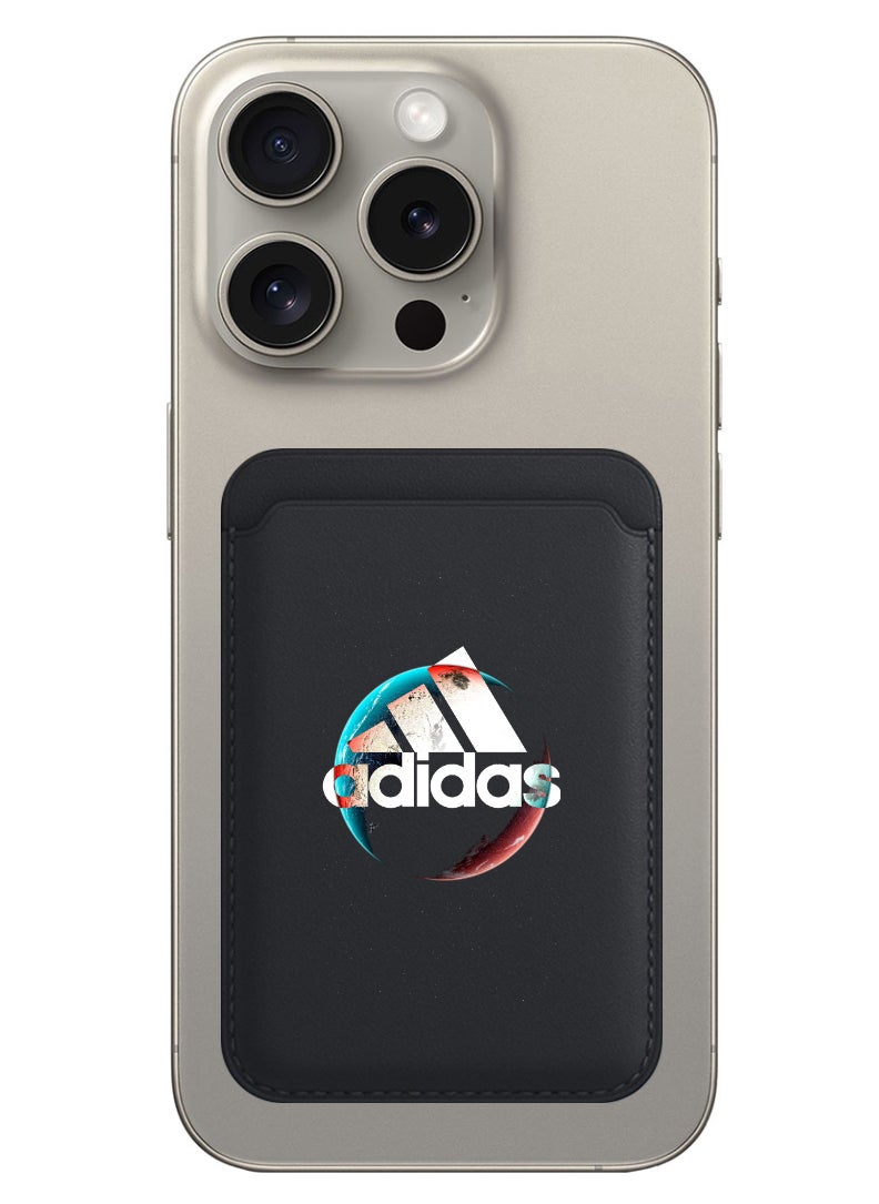 Theodor - Magnetic Wallet, Compatible with MagSafe Wallet, for iPhone Wallet, for iPhone 16/15/14/13/12 Series, Not for iPhone 13/12 mini, 3 Card Holder, Vegan Leather, Black - stars-addidas - Image 1