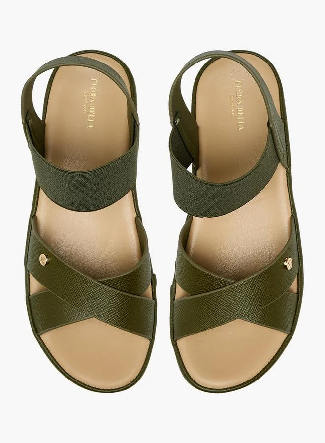 Flora Bella Women Textured Cross Strap Sandals
