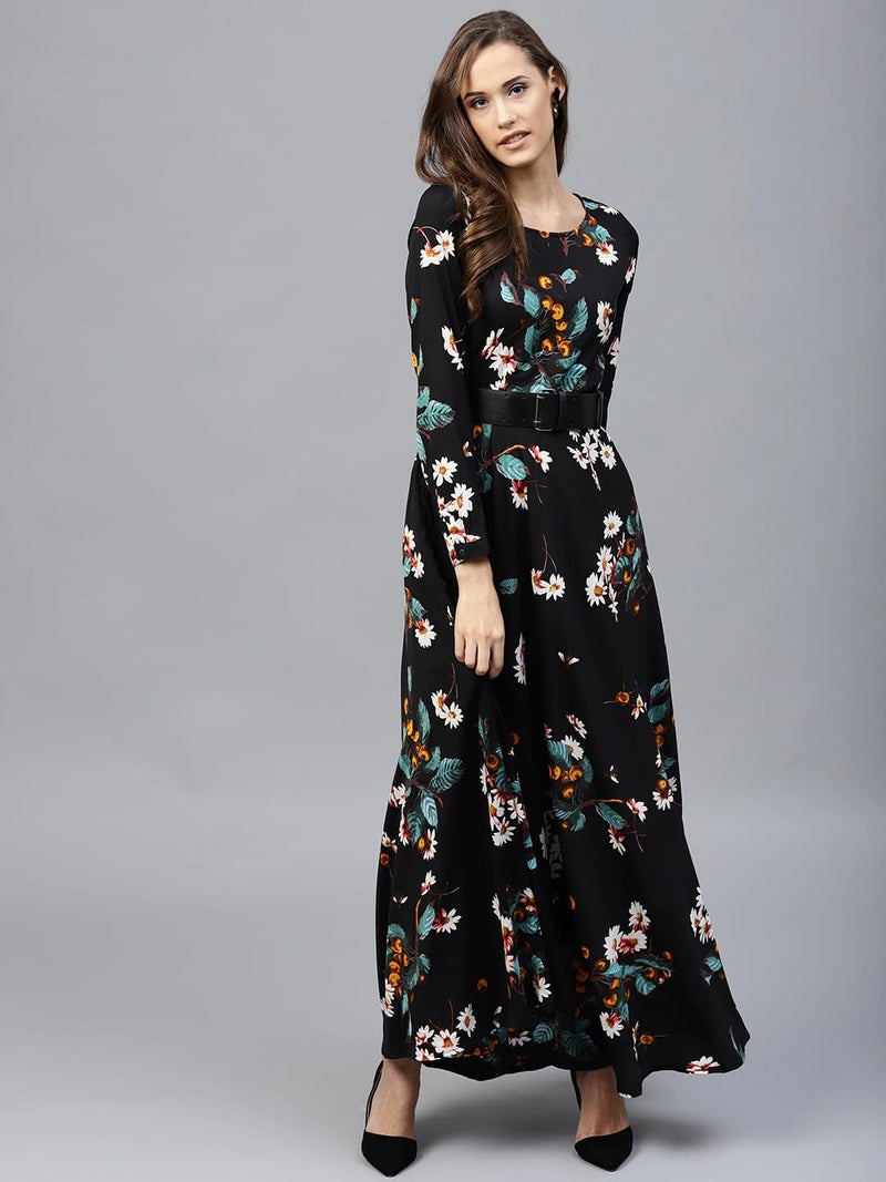 LACOSSI Women Dress| Dresses || Suitable for Summer |Every Occation .One Piece Dress for Women Long Dresses New Occation 2025 (in, Alpha, S, Regular, Standard, Riya Black) - Image 2