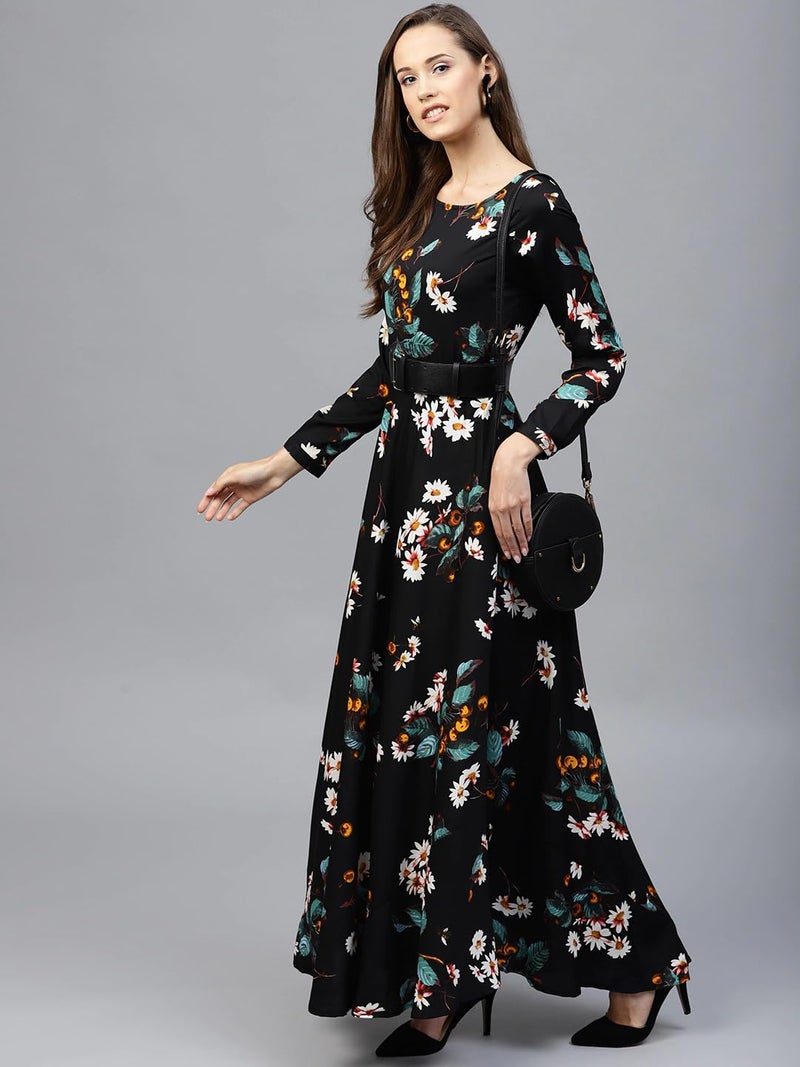 LACOSSI Women Dress| Dresses || Suitable for Summer |Every Occation .One Piece Dress for Women Long Dresses New Occation 2025 (in, Alpha, S, Regular, Standard, Riya Black) - Image 4