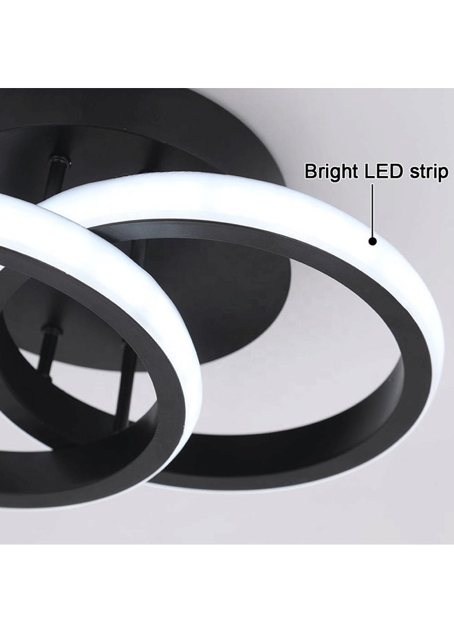 XiuWoo Black Led Hallway Light Fixtures,Modern Led Ceiling Light Fixtures,Close to Ceiling Lights for Hallway Bedroom Bathroom Kitchen Balcony Ceiling Lamp (Black) - Image 3