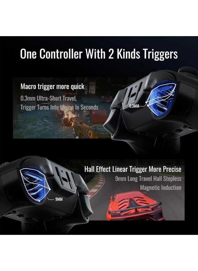 Flydigi Vader 4 Pro Wireless Controller for PC/Switch/Mobile (Not compatible with Xbox/PlayStation), Hall Effect Joysticks, Linear and Precision Control Buttons, 1000Hz Response Rate, 8 Programmable Buttons, ABXY Mechanical Buttons, Black - Image 5
