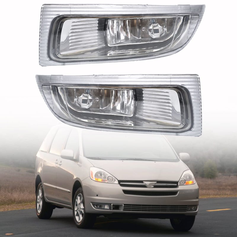 SEBLAFF 2Pack Fog Lights Assembly with Bulbs Driver and Passenger Side Replacement for 20042005 Sienna 81220AE010 81210AE010