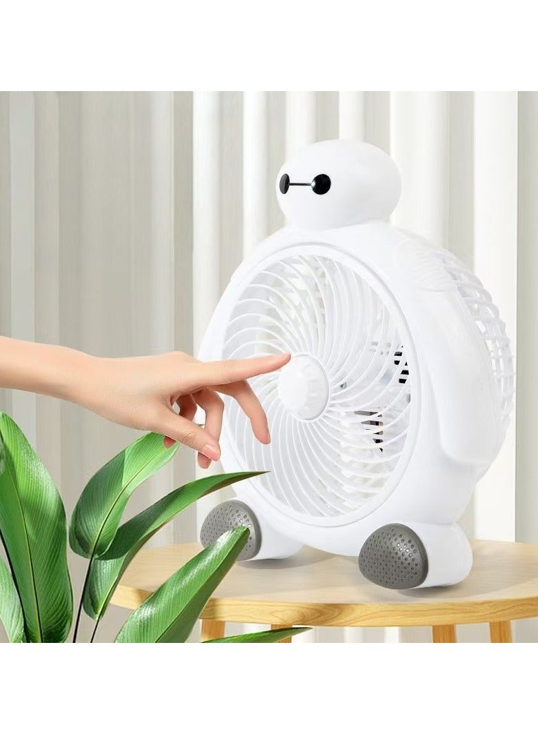 Loquat Cartoon electric fan summer small desktop portable desktop fan - Image 2