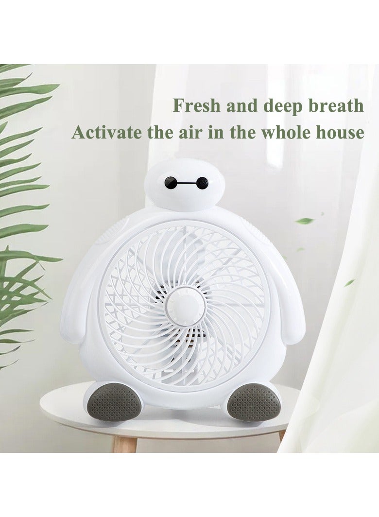Loquat Cartoon electric fan summer small desktop portable desktop fan - Image 1