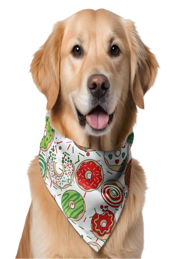 W Birthday Bandana for Dogs | This Stunning Gorgeous Design Dog Bandana Scarf is Perfect Styling Accessory for Dogs Large, Medium & Small. One Size Fits All. (Medium - Large, Donut White) - Image 1