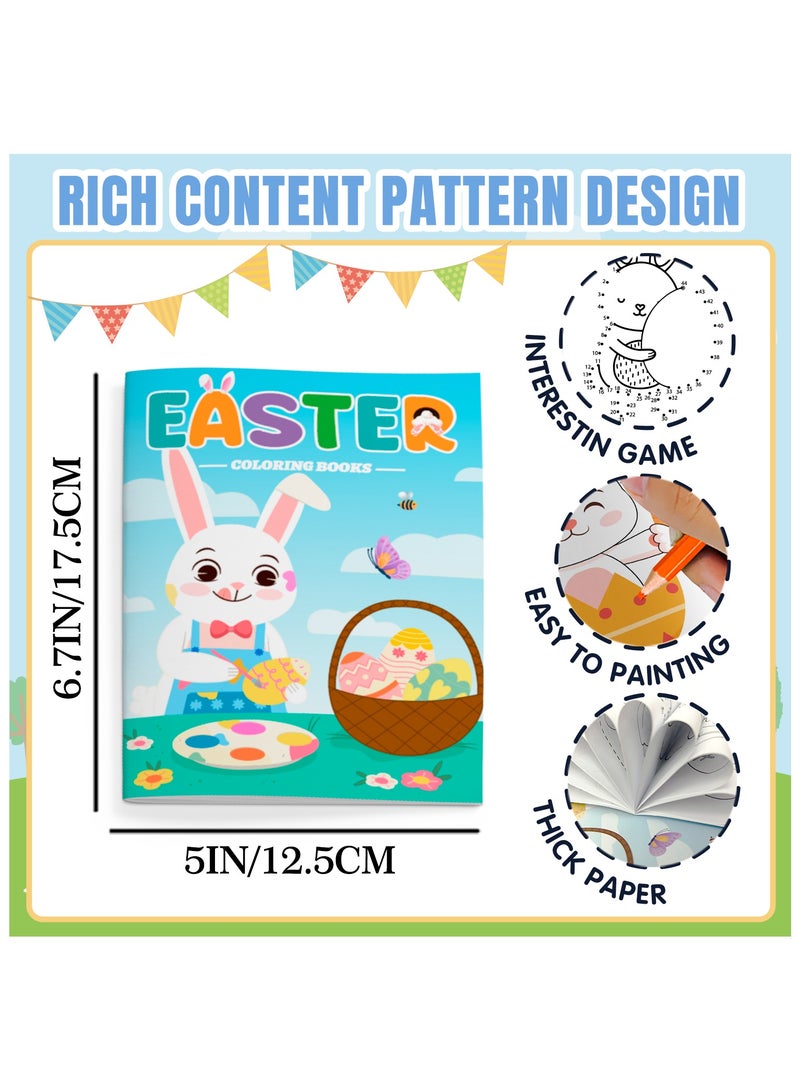 Easter Coloring Books Bulk, 24 Pcs Easter Mini Coloring Books Easter Coloring Book + 12 Pcs Easter Party Color Pencils for Easter Party Decorations Favors - view 4