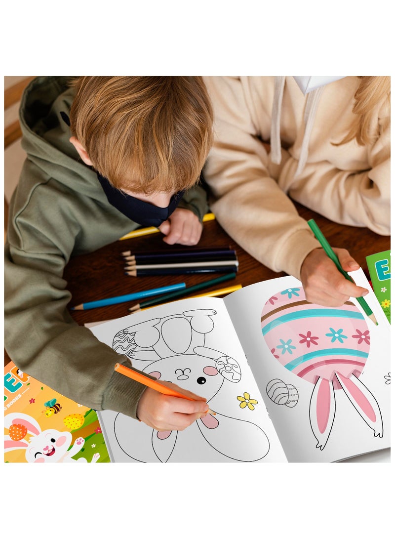 Easter Coloring Books Bulk, 24 Pcs Easter Mini Coloring Books Easter Coloring Book + 12 Pcs Easter Party Color Pencils for Easter Party Decorations Favors - view 5