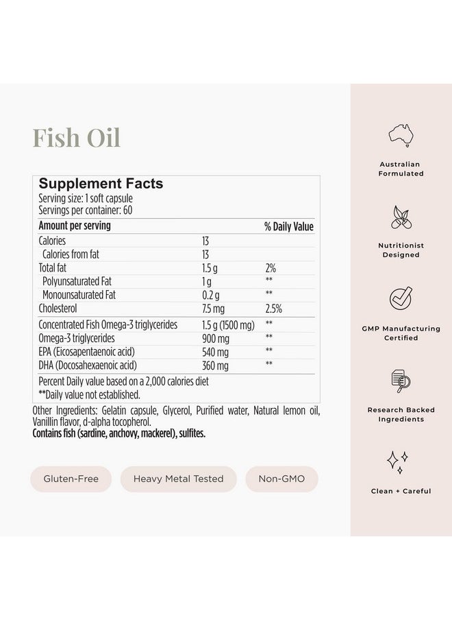 JSHealth - JSHealth High Strength Fish Oil Supplements - Omega 3 Fish Oil - Made with Wild-Caught Fish - Omega 3 Supplement, 120 Capsules - Image 1
