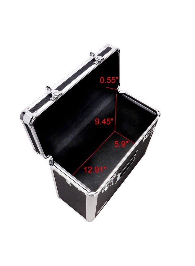 فولتز صندوق تخزين منظم الملفات، مقاس 14 × 7 × 12.19 بوصة، حقائب تخزين محمولة بقفل مع أقفال مزدوجة لحفظ مستندات المكتب باللون الأسود - Image 4