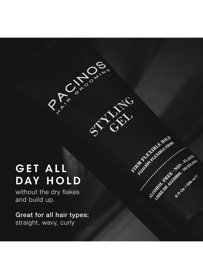 Pacinos - Styling Gel - Medium Shine All Day Hold, Conditions and Moisturizes Hair while Adding Volume and Texture, No Dry Flakes or Residue, All Hair Types, 8 fl. oz. - Image 1