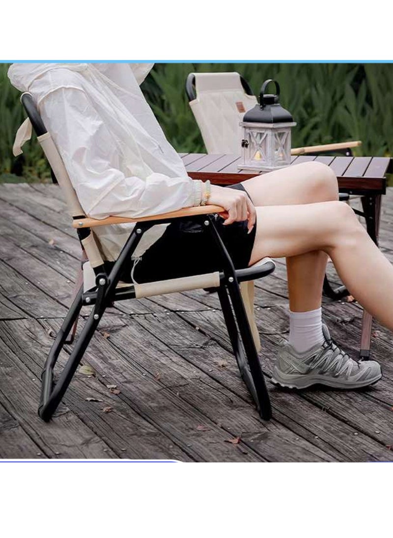 Manful Portable Folding Camping Chair Beige, Lightweight Folding Chair for Outdoor Enthusiasts, Folding Chair for Every Adventure, Folding Camping Chair for Travel and Leisure  - Image 4