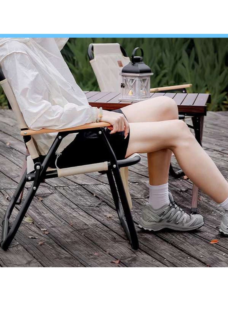 Manful Portable Folding Camping Chair Beige, Lightweight Folding Chair for Outdoor Enthusiasts, Folding Chair for Every Adventure, Folding Camping Chair for Travel and Leisure  - Image 2