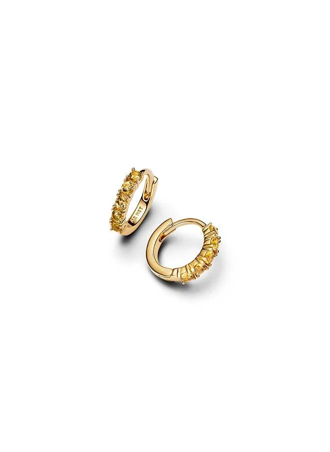 باندورا Yellow Huggie Earrings