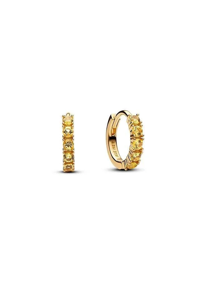 Yellow Huggie Earrings