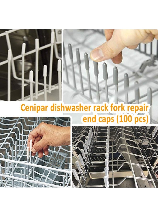 Generic - Cenipar Dishwasher Rack Tine Prong Repair End Cover Caps 100Pieces Anti Slip 1 Inch Round Tips - Image 1