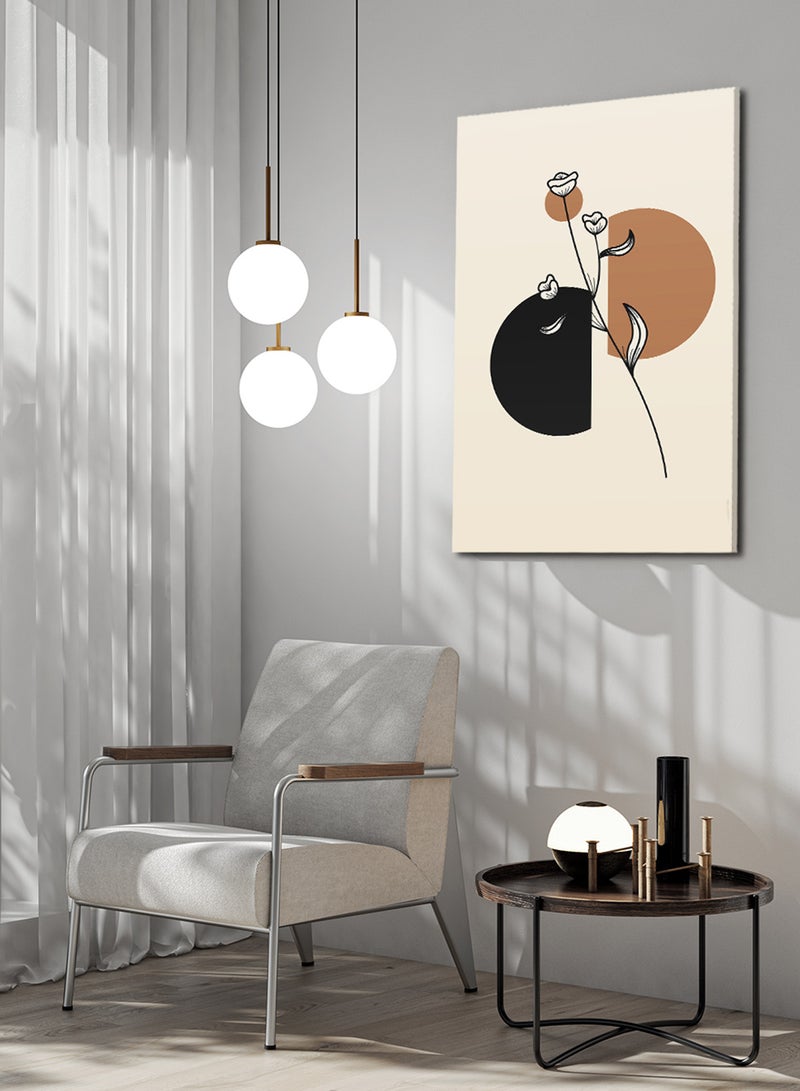 LOWHA Canvas Wall Art Stretched Over Wooden Frame with Flowers Abstract Painting - Image 1