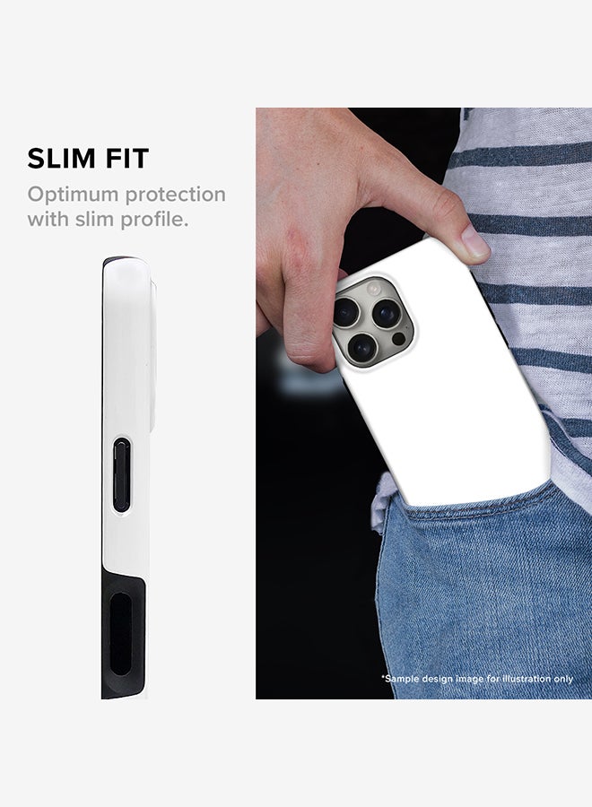 Stylizedd Tough Pro Magnetic Case for iPhone 16 Pro, Dual Layer hybrid PC + TPU Mobile Cover Matte - Custom Monogram Floral - N  (Light Grey ) - Image 3