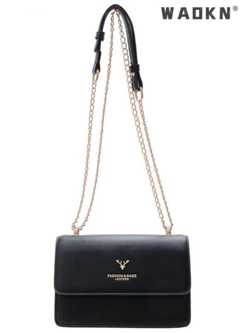 WAOKN - Women's Fashionable Korean Version Shoulder Bag, Ladies Minimalist Design Crossbody Bag Sling Bag Side Bag, Chain Small Square Bag Gift Bag for College Students and Teenagers - Image 1